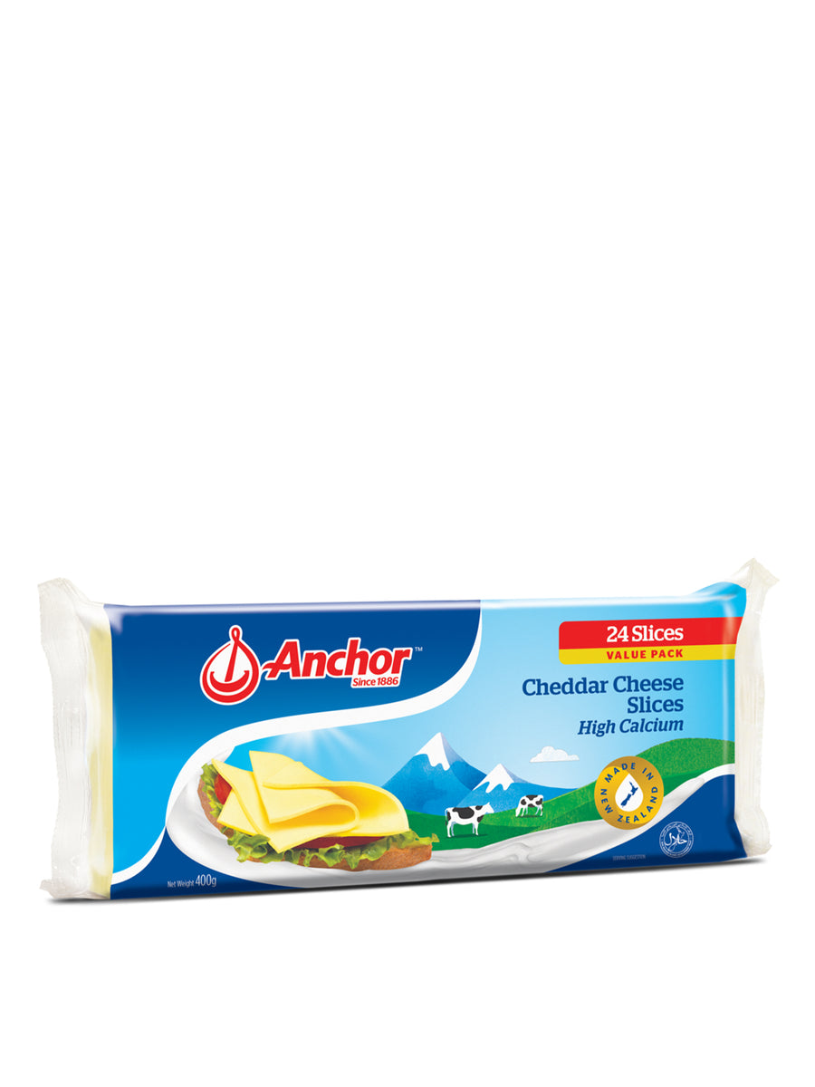 ANCHOR CHEDDAR CHEESE SLICE 400G – Village Grocer - Paradigm Mall (Johor)